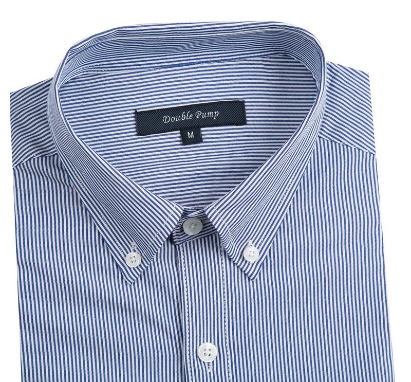 Double Pump Mens Button Down Shirts Cotton Long Sleeve Shirts Regular Fit(SL20B,L) - Image 5